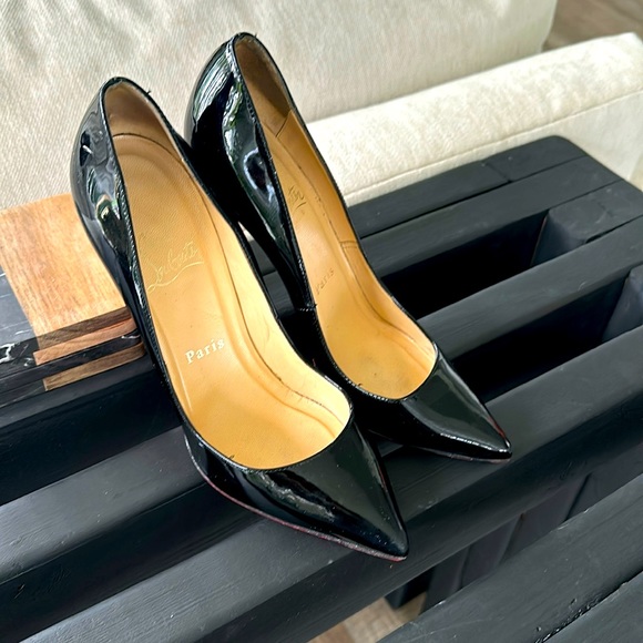 Christian Louboutin Shoes - Christian Louboutin black patent leather pointy toe heels size 36 + dust bag